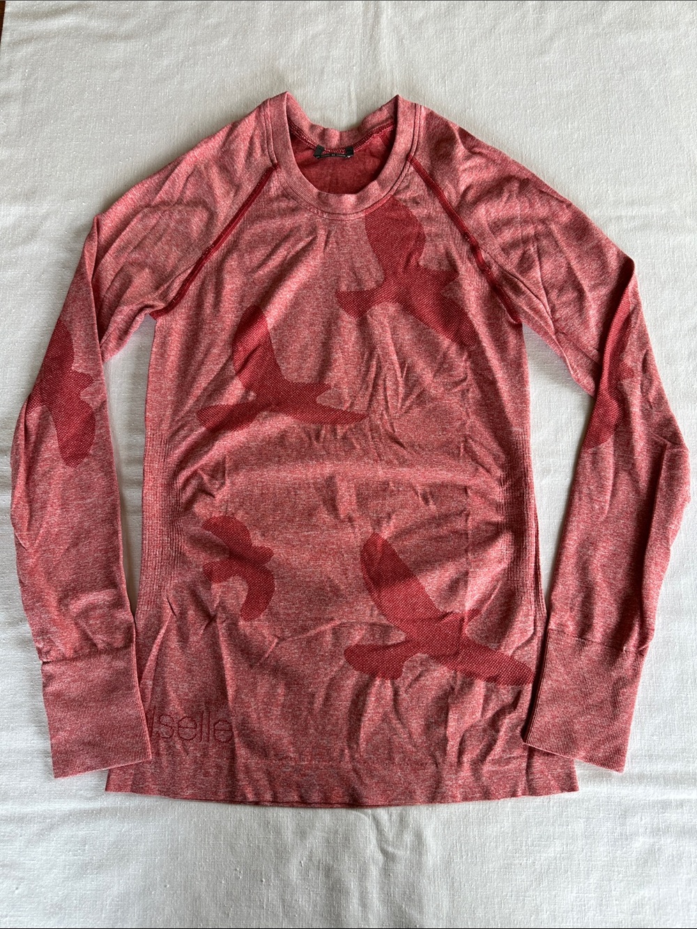 oiselle Flyte Long Sleeve XS Heathered Pink Strawberry